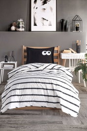 L'essentiel linge de maison Juego de Cubre Cama Individual Funny - Negro